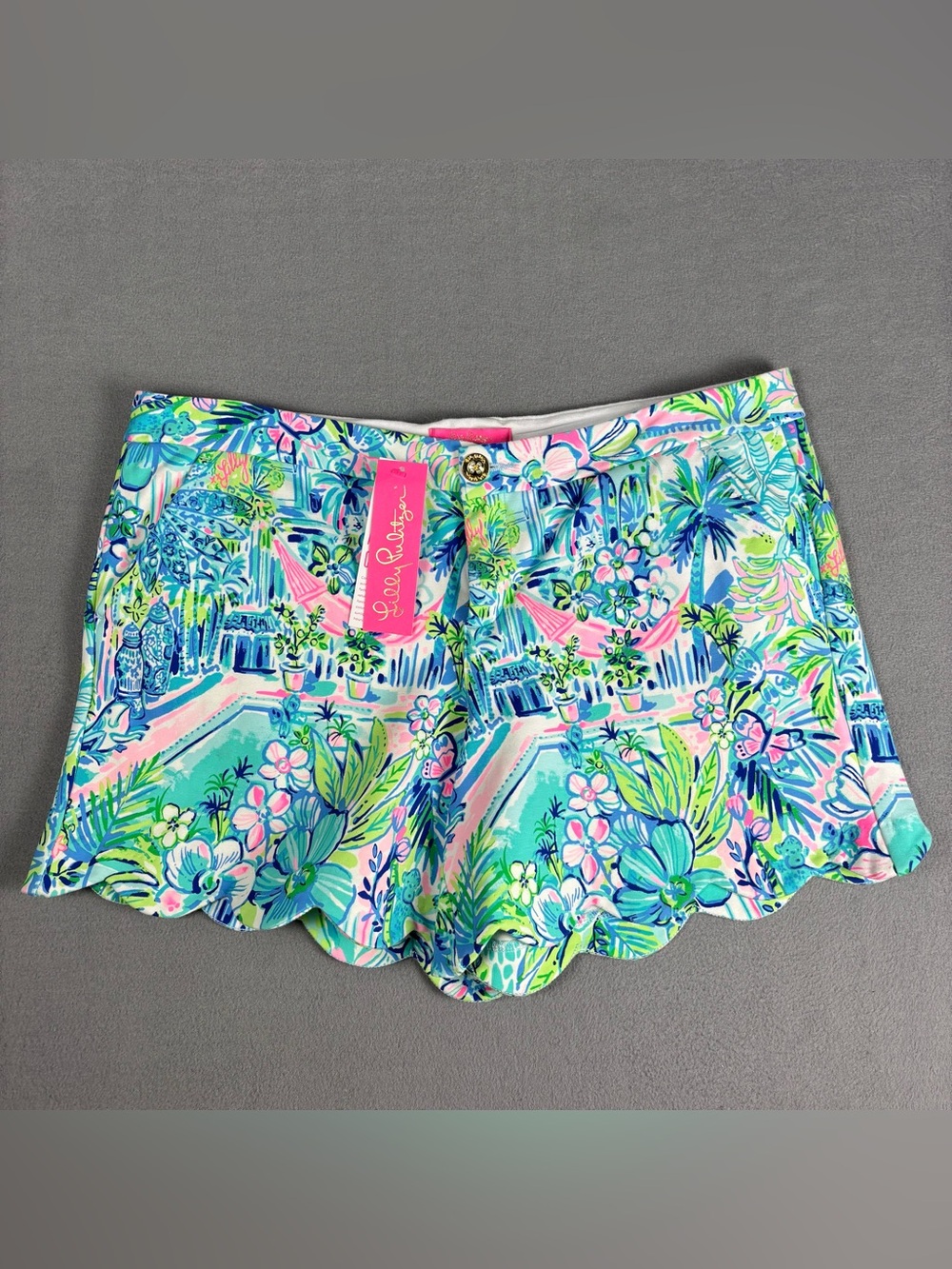 NWT Lilly Pulitzer Buttercup Knit Scallop Shorts Size 16